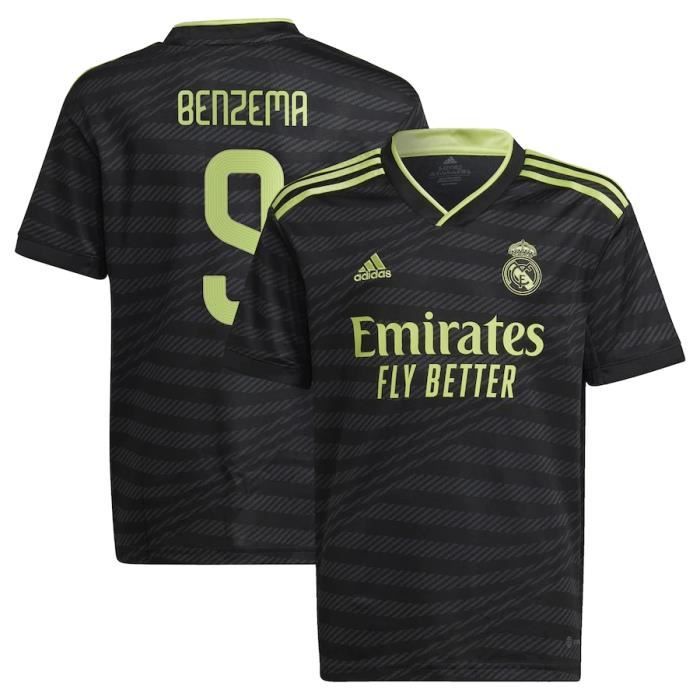 Flocage Officiel - Réal Madrid, Benzema, 2009/2010, Home, Noir – Footpress