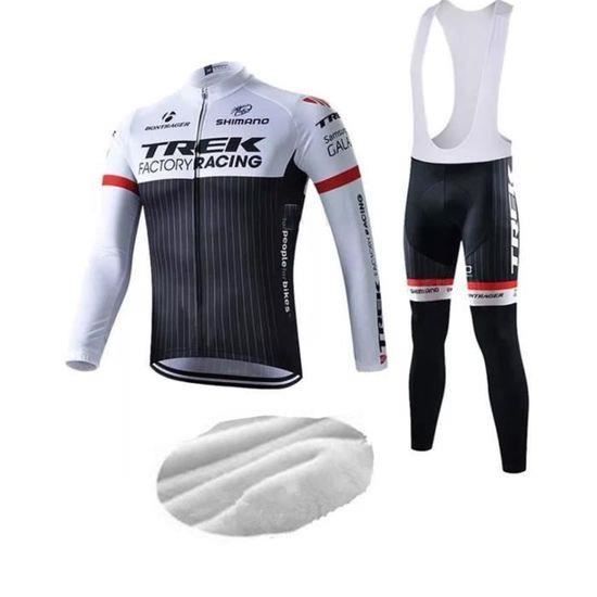 Ensemble Cyclisme Hiver Homme - Maillot Manches Longues Thermique + Cuissard Rembourré