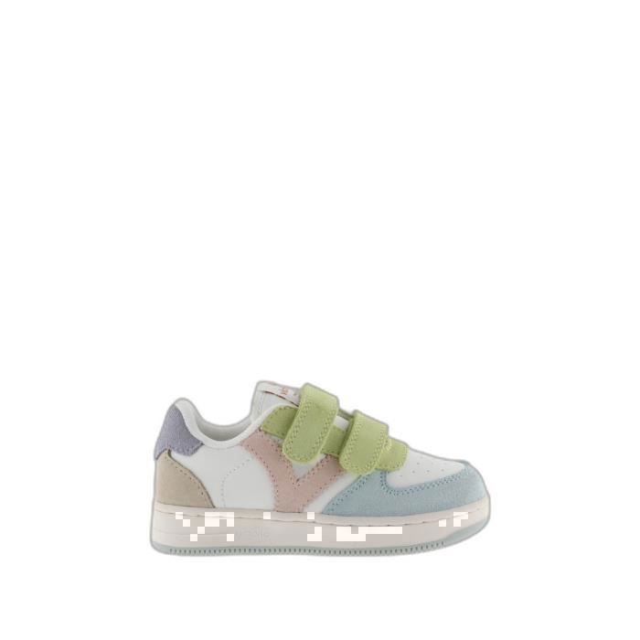Victoria Baskets bébé - VICTORIA - 1124116 - Cuir - Scratch - Celeste