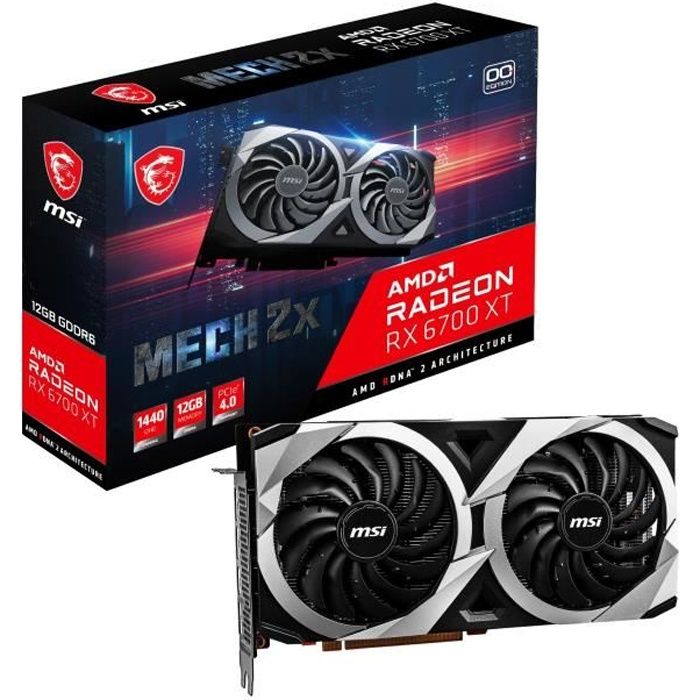 MSI MECH Radeon RX 6700 XT 2X 12G OC AMD 12 Go GDDR6 Neuf - vue 6