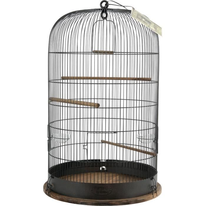 Cage pour canari - Zolux - Retro Marthe - Métal et Bois - 48x48x74cm - 3 perchoirs