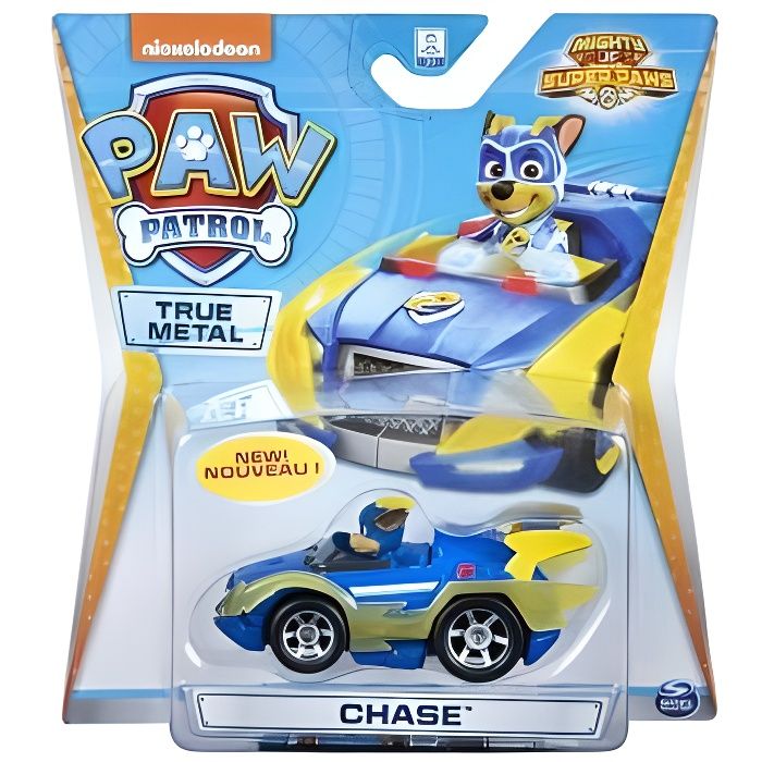 Pat Patrouille Vehicule En Metal : Chase Et Son Camion Police 7 Cm -  Voiture Miniature Mighty Pups Super Paws - Cdiscount Jeux - Jouets
