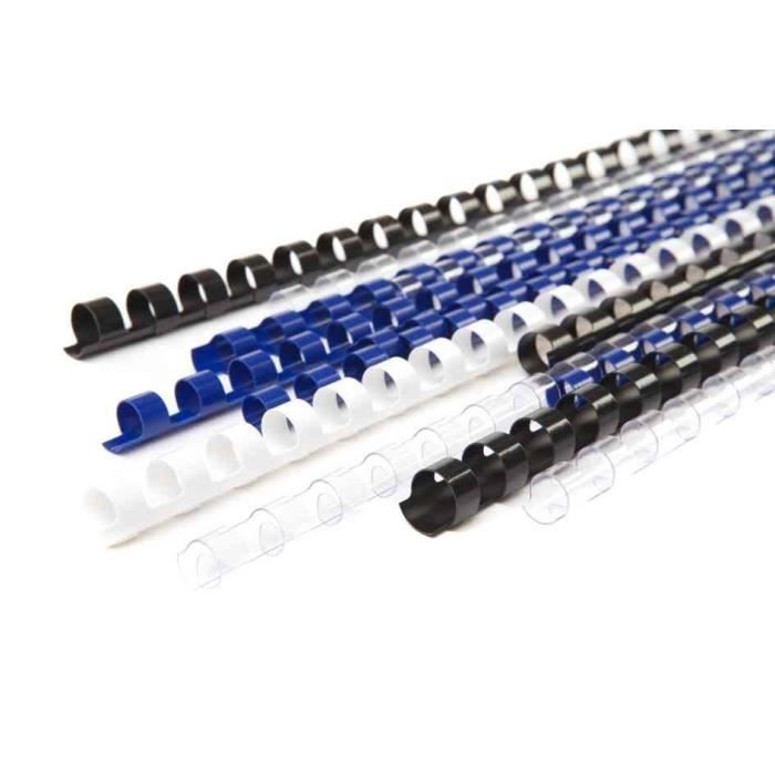 Peignes Reliure Plastique Pavo 8mm - Boîte De 100, Bleu, 21 Anneaux, Format A4