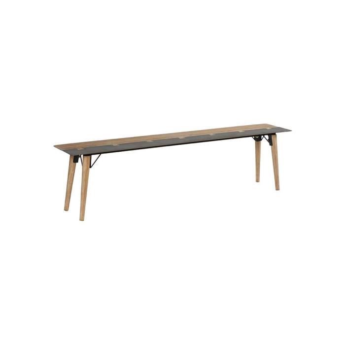 Banc 1m80 En Metal Plaque Sapin Massif Et Metal Avec Pieds Bois Massif 180x34x45cm Vulcan Achat Vente Banc Cdiscount