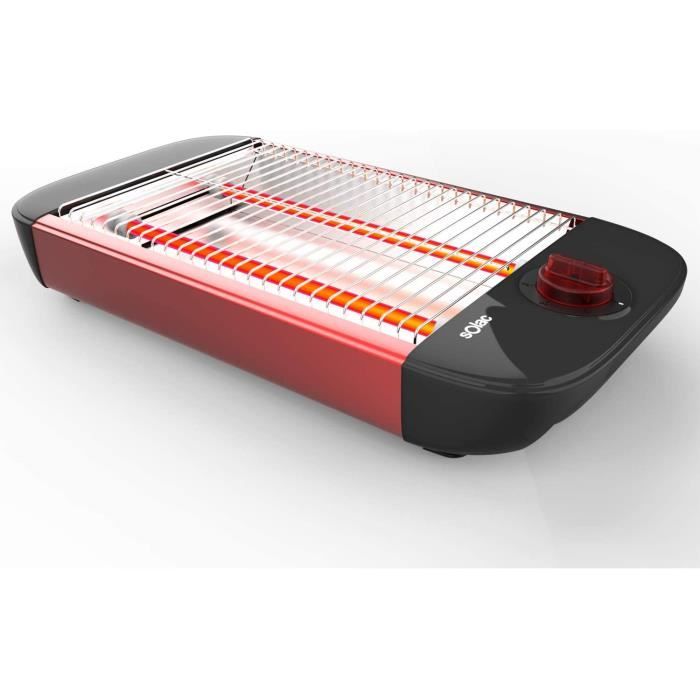 Girmi TP10 Grille-Pain 750W - Pinces Inox Amovibles, 7 Niveaux Brunissage, Ramasse-Miettes Blanc Rouge