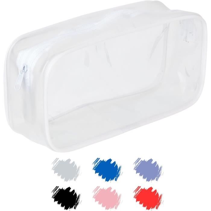 Trousse à Crayons Transparente, Porte-stylo, Papeterie, Double