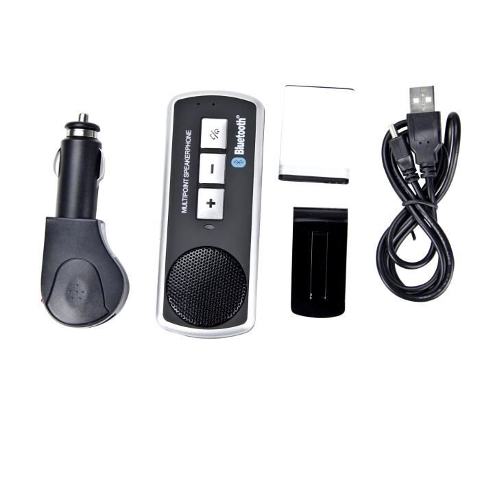CLIP PARE SOLEIL KIT MAIN LIBRE BLUETOOTH VOITURE NOIR ALLUME CIGARE NEUF