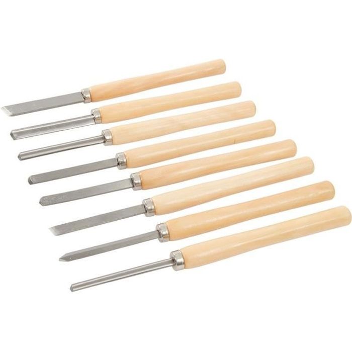 Ciseaux pour tour à bois, 8 pcs