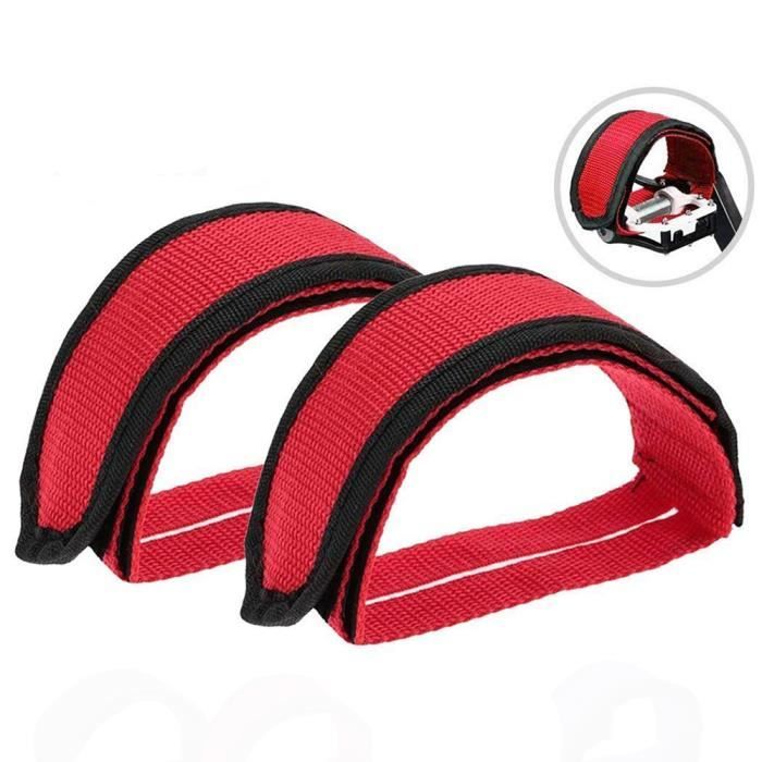 1 Paire de Sangles de Pédale, Pied Pédale Bretelles Sangles Pédale Enfants Sangles de Pédale de Vélo Sangles de Pied de Vélo (Rouge)