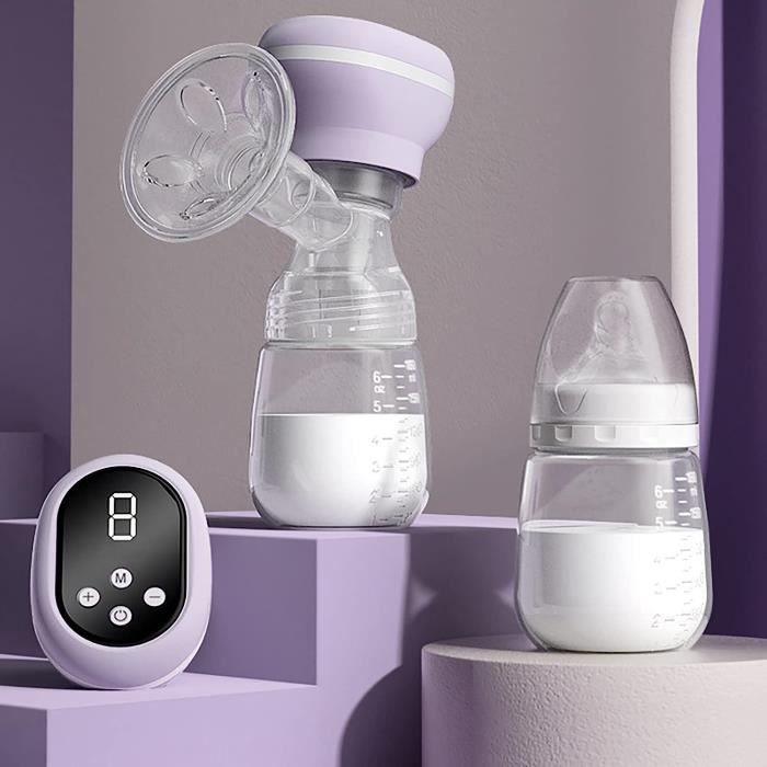Tire-Lait Électrique Mains Libres Double - Écran Tactile LED, 3 Modes 9 Niveaux, Silicone Doux