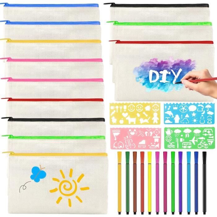 NICI Pochette Lapin Peluche 12x12x25cm - Trousse à Crayons Douce Et Adorable Pour Enfants