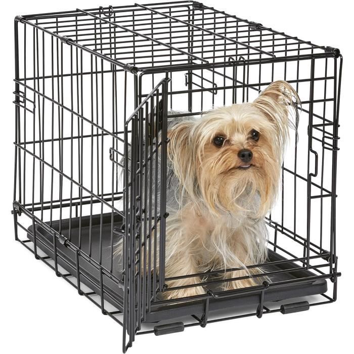 MidWest Homes for Pets Modèle 1518 Cage pour chiens iCrate 45,72cm, modèle amélioré, une porte, Noir119
