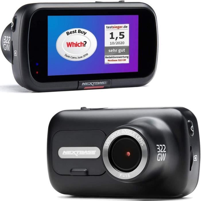 Nextbase 322GW - Caméra Dash - Caméra DVR HD 1080p - 30 IPS - Modules d'enregistrement Avant et arrière - Angle de Vision de 14079