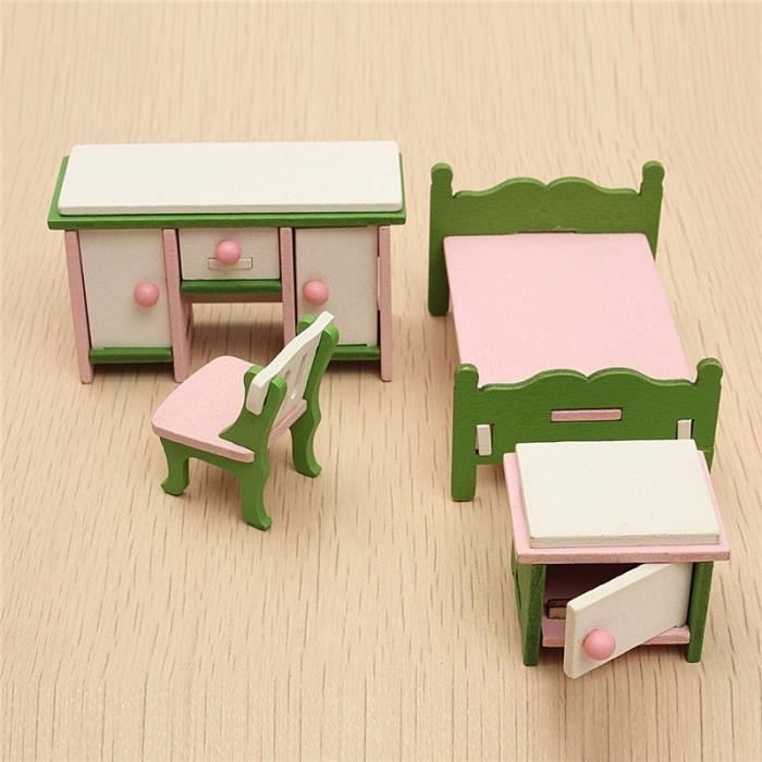 Tempsa Set Miniature Mobilier Maison Poupee Chambre Meuble Bois Jouet Dollshouse Enfant Achat Vente Maison Poupee Cdiscount