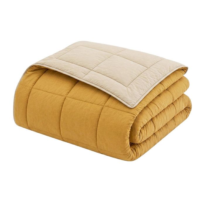 HUDSON - Couette Légère Microfibre - 200 gr/m2 - Miel & Galet - 220 x 240