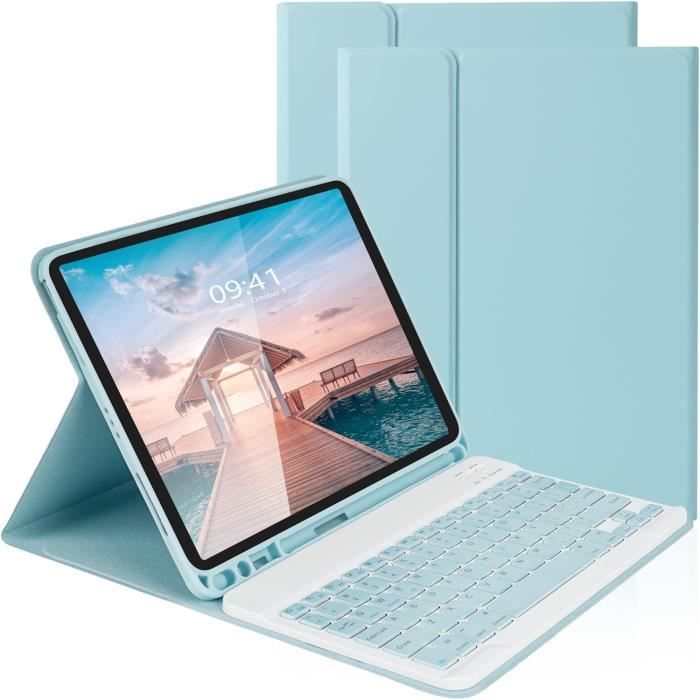 Étui Clavier Pour Ipad 10,2, Ipad 9E Génération Avec Porte-Crayon, Clavier Sans Fil