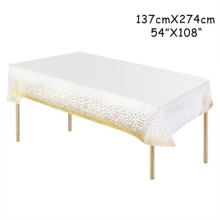 MORAINJAY 4 Pièces Nappe à Pois Jetables,137x274cm Nappe De Table Rectangulaire,Points Argentés Bleu Foncé Nappes Imperméables Pour Anniversaire,Picnic,Exterieur,Jardin,Mariage, Noël