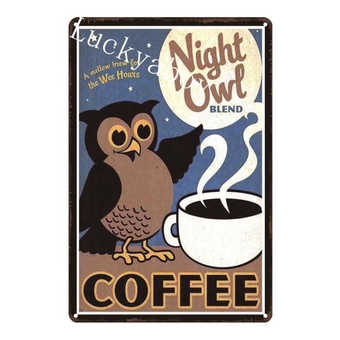 Plaque Publicitaire Vintage En étain Murale -Bois Plantes Arbre Paysage