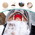 Couverture enveloppante siège bébé hiver 80x87 cm-Chancelière Couverture bébé pour voiture sac d'hiver coton Minky Slumber Bear-1