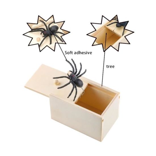 Blague Surprise drôle blague boîte heureuse boîte d'araignée en bois jouets et autres jouets efayants cible garçon adulte accessoires de fête du