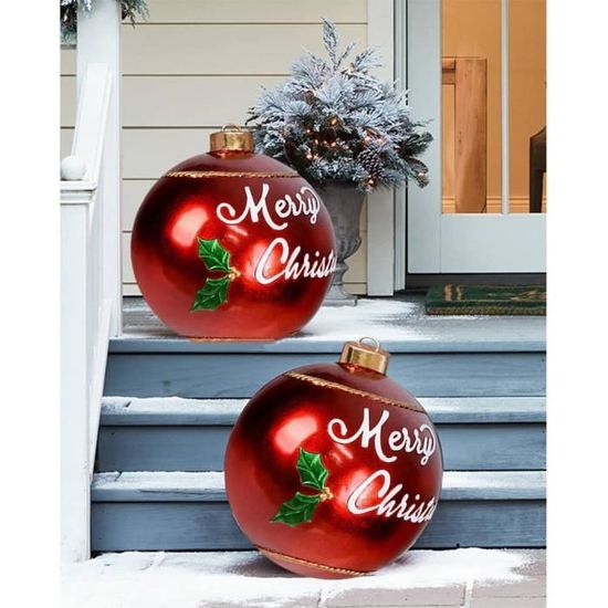 Boules De Noël Rouges - 60 Cm - Boules De Noël Gonflables - En