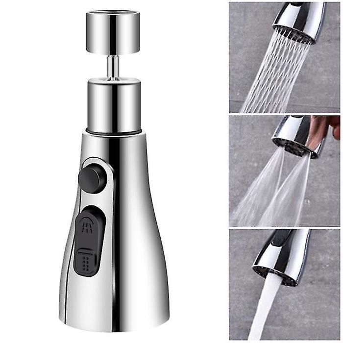 Tête De Douche Extensible Pour Robinet De Cuisine - Pulvérisateur Cascade Argenté/Noir - Installation Facile