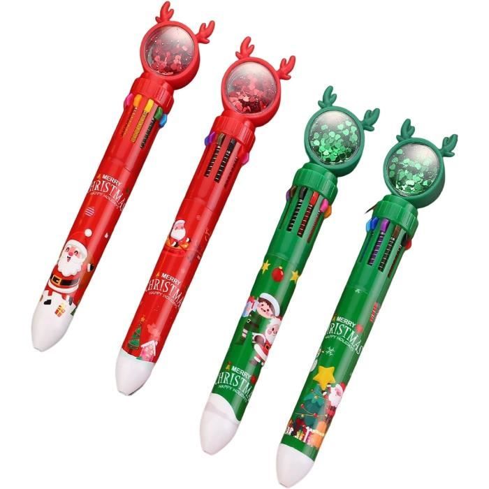 4 pcs Stylo à Bille 10 couleurs, thème de Noël stylos à bille rétractables  de dessin animé, Cadeaux de Noël pour enfants étudiants - Cdiscount  Beaux-Arts et Loisirs créatifs