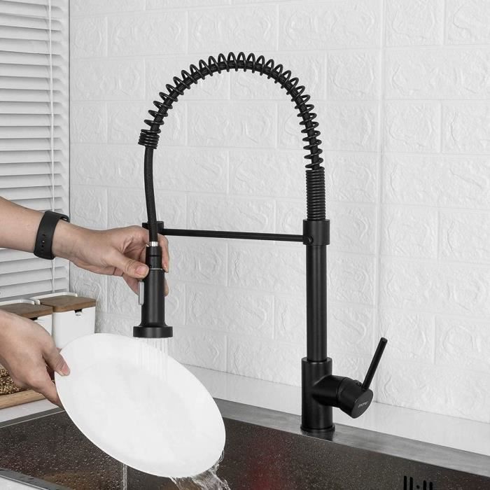 Vigo Robinet De Cuisine à Pulvérisateur Rétractable Edison Avec Plaque De Pont Et Capteur Sans Contact En Or Brosse Mat