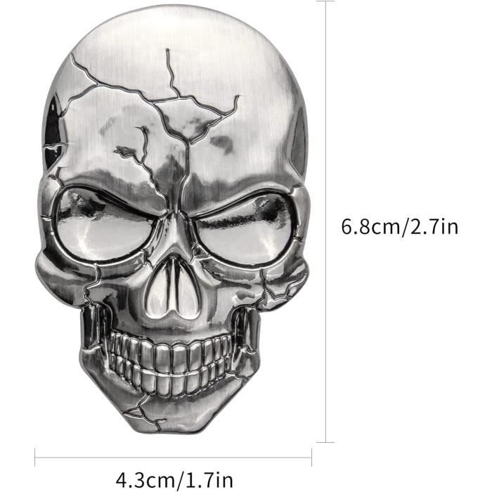 KIMI-HOSI 3D Metal Skull Autocollant de Voiture Skull Autocollant