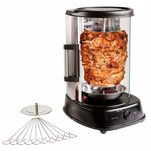 Machine à Kebab électrique 3 KW - 2 Tubes Chauffants - Acier Inox - Capacité 10 Kg - Pour Usage Maison Ou Pro - 5