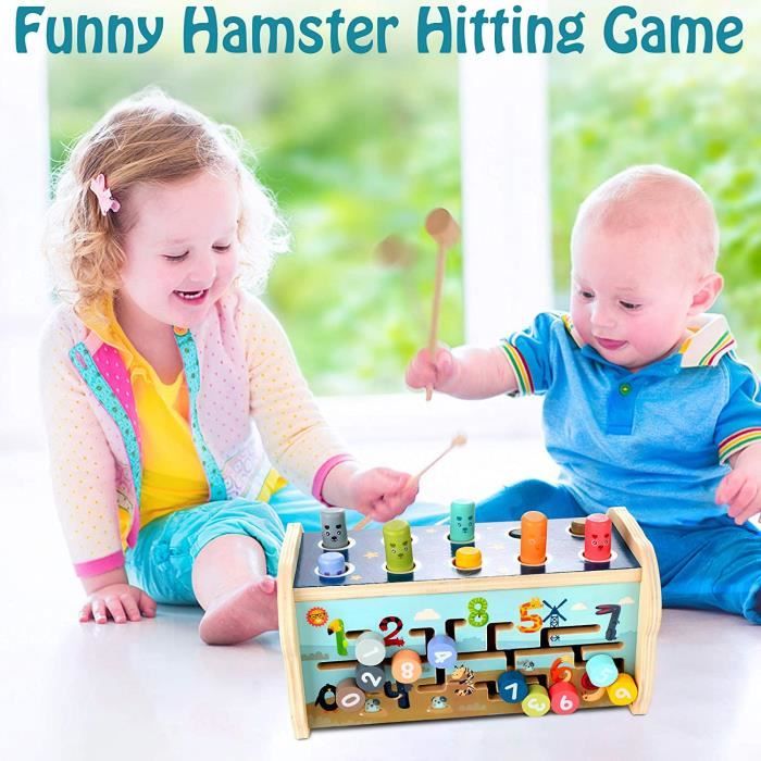 Boîte à Marteler Montessori En Bois – Jouet Éducatif Marteau & Boules – Développement Moteur Tout-Petits 2-5 Ans
