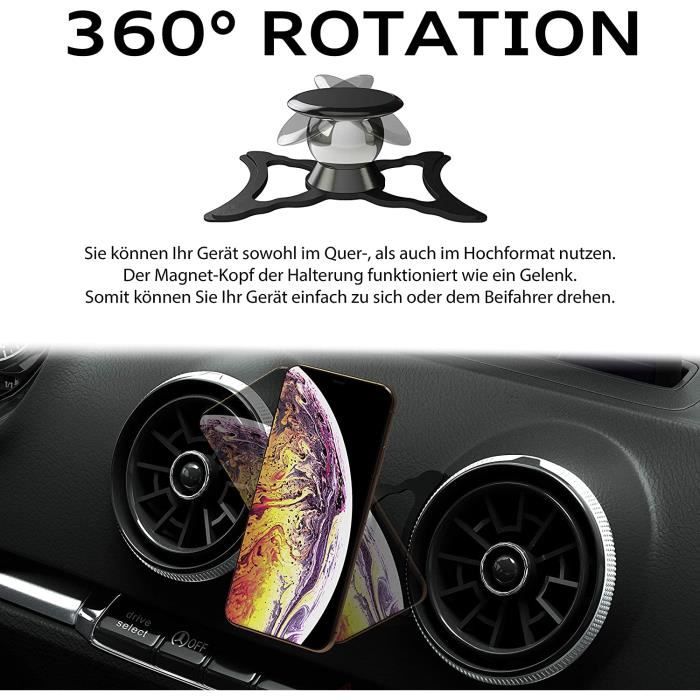 Support Magnétique Pour Téléphone - Compatible AUDI A3 / S3 / RS3 8V - Noir - Neuf - Fabriqué En France