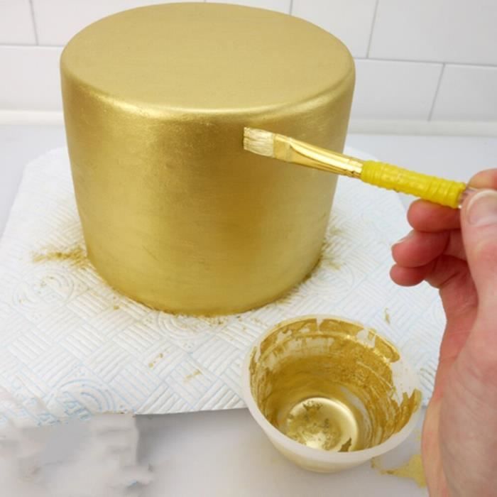 Bronze d'or 5-15g comestible paillettes gâteau décoration poudre gâteau  Macaron chocolat Flash poudre argent - Cdiscount Maison