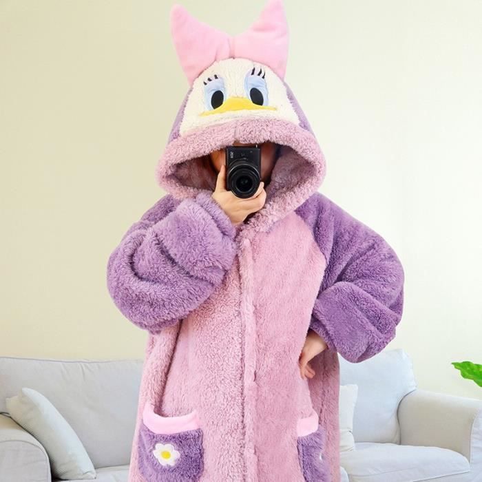 Pull capuche en polaire femme Sweatshirt Robe chemise de nuit