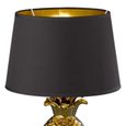 Lampe de table en céramique, textile or noir, H 43 cm, ANANAS-2