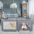 Parc pour bébé - XMTECH - 180 x 150 x 68 cm - Gris - Centre d'activité - Grille de protection pour enfants-2