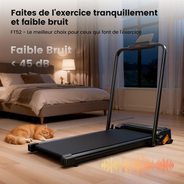 Kayman Tapis De Course 3-en-1 Sous Bureau – Électrique, Pliable, Inclinaison Manuelle 2 Niveaux, Moteur 2.5 HP, Vitesse 1-6 Km/h, Charge 120 Kg, Écran LED Et Télécommande Inclus