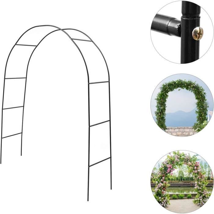 Tonnelle Jardin Cage à Oiseaux VEVOR 274x201cm - Arche Mariage Fer Forgé Blanc Treillis Plantes