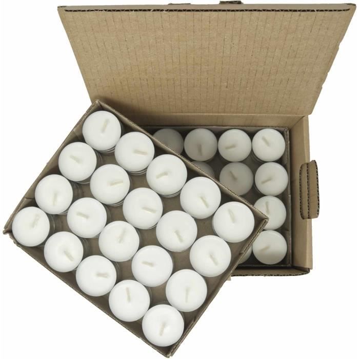 Bougies Chauffe-plat Cire De Colza - 80 Bougies 8h De Combustion - Sans Paraffine, Sans Suie - En Aluminium