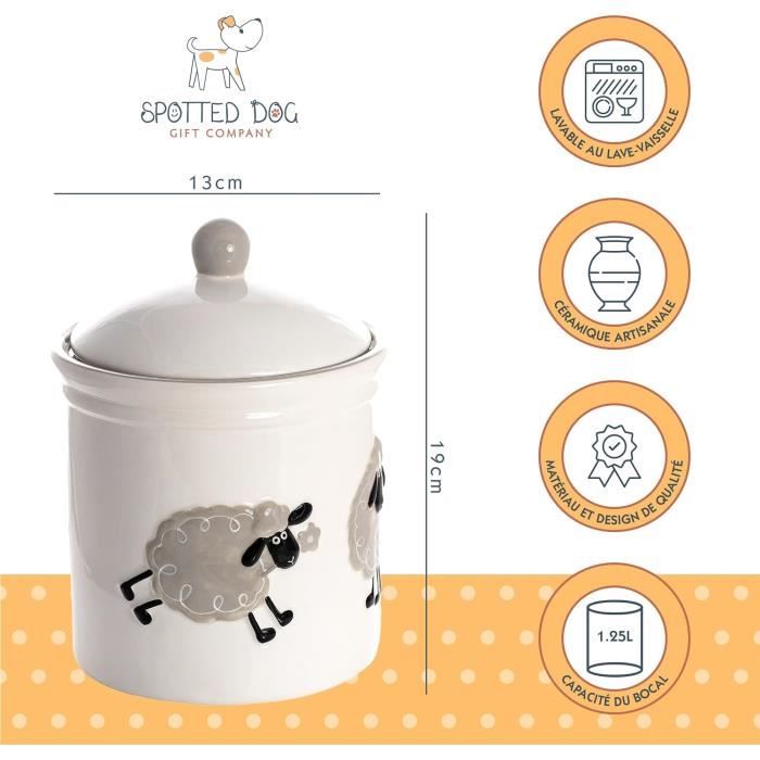 Boîte à Biscuits Céramique Poules - 1900ml - Fermeture Hermétique - Déco Cuisine