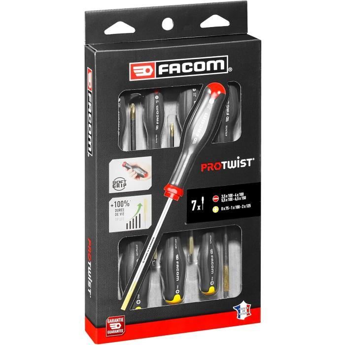 FACO AT.J12R2PB Lot de 12 tournevis + 2 supports