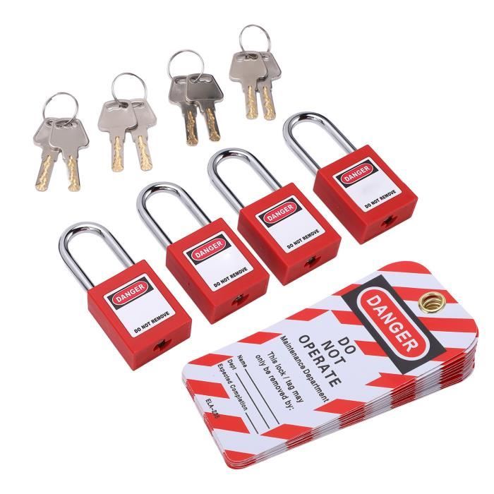 Kit étiquettes De Verrouillage Avec Cadenas De Sécurité - 2 Clés, Inviolable, Origine UK