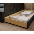 Canapé en lit Convertible avec Coffre de Rangement 3 Places Relax Droit214x77x82 cm - FULO (Gauche, Noir + Gris - Poco 04 + 10)-3