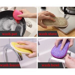Lot de 4 éponges pour cuisine – Éponge à vaisselle anti-rayures pour lave- vaisselle – Gommage de nettoyage de cuisine et de ménage – Récureurs pour vaisselle, casseroles, poêles, évier