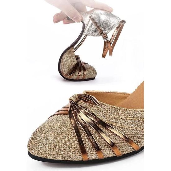 Sandales De Danse Femme Bout Ouvert - Semelle En Daim Souple - Pour Salle De Bal, Latin, Tango, Valse - Confortables Et Antidérapantes
