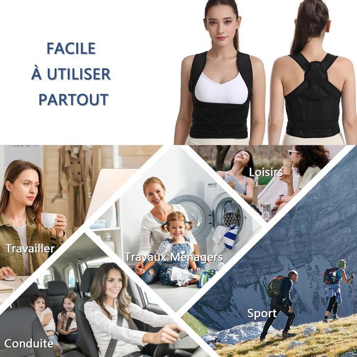 Correcteur De Posture Dos Et Épaules XCC - Ajustable Et Respirant Pour Bureau Ou Maison