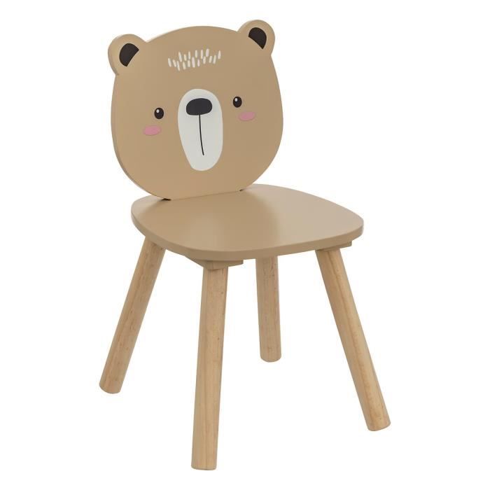Table Et Chaise Enfant AIYAPLAY Avec Porte-livres - Motifs Ours - MDF Et Pin - Pour 3-8 Ans - Vert