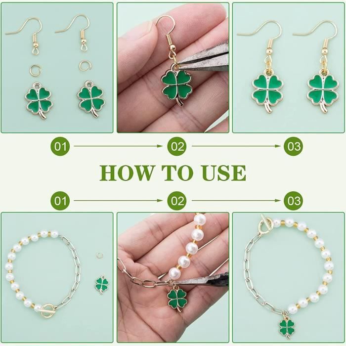 Lot De 40 Breloques Porte-bonheur - Trèfles, Coccinelles, Piments En Métal émaillé - Pour Création Bijoux DIY, Cadeaux Symboliques - 10