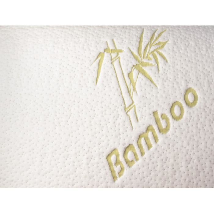 Oreiller Bébé Mousse Mémoire - 25x40cm - Housse Bambou Bio - Hypoallergénique - Pour Sommeil Safe