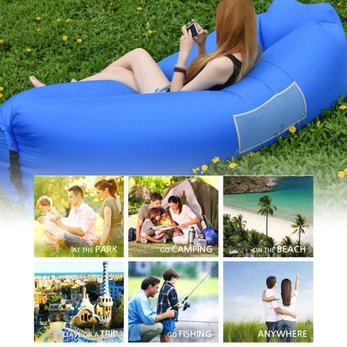 Hamac Gonflable Softybag - Canapé Portable Sans Pompe, Pour Plage, Camping, Jardin, Transport Facile